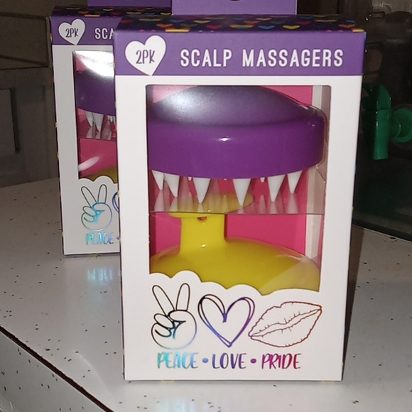 PEACE*LOVE*PRIDE- 2PK Scalp Massages (Purple/Yellow) - Picture 2 of 6